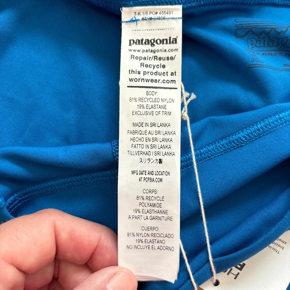 Patagonia Maipo 7/8 Stash Tights in Endless Blue Size XL. NWT
